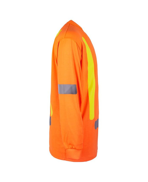 Orange 100 % Cotton Hi-Vis Long Sleeve Shirt by TERRA Workwear - Style 116617