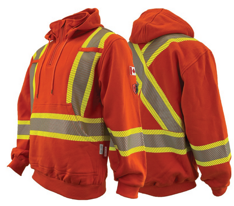 Pullover FR / Arc Flash Hoodie w/ Segmented 4” Stripes by Atlas Workwear - Style 4014