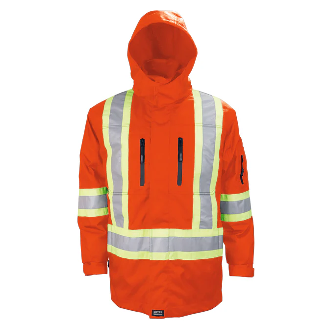 Black Hi-Vis 4-In-1 Water Resistant Jacket with Reversible/Removable Liner - Style 830X4