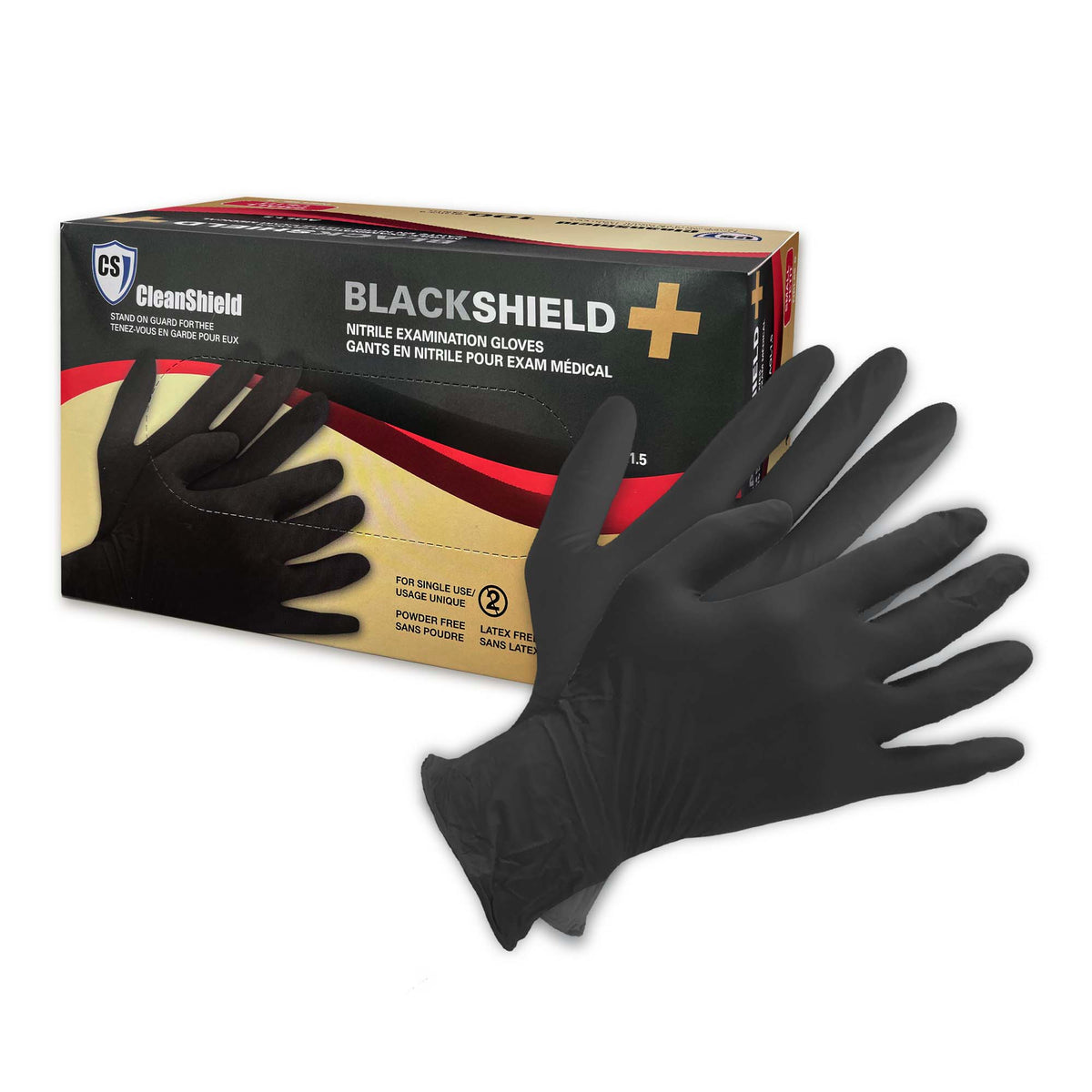 Black Shield+ Nitrile Examination Gloves - Style NBL65 - 6 Mil