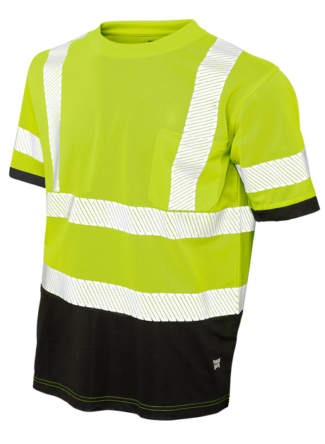 Hi-Vis Micro Mesh Short Sleeve Safety T-Shirt with Pocket By Tough Duck - Style ST071