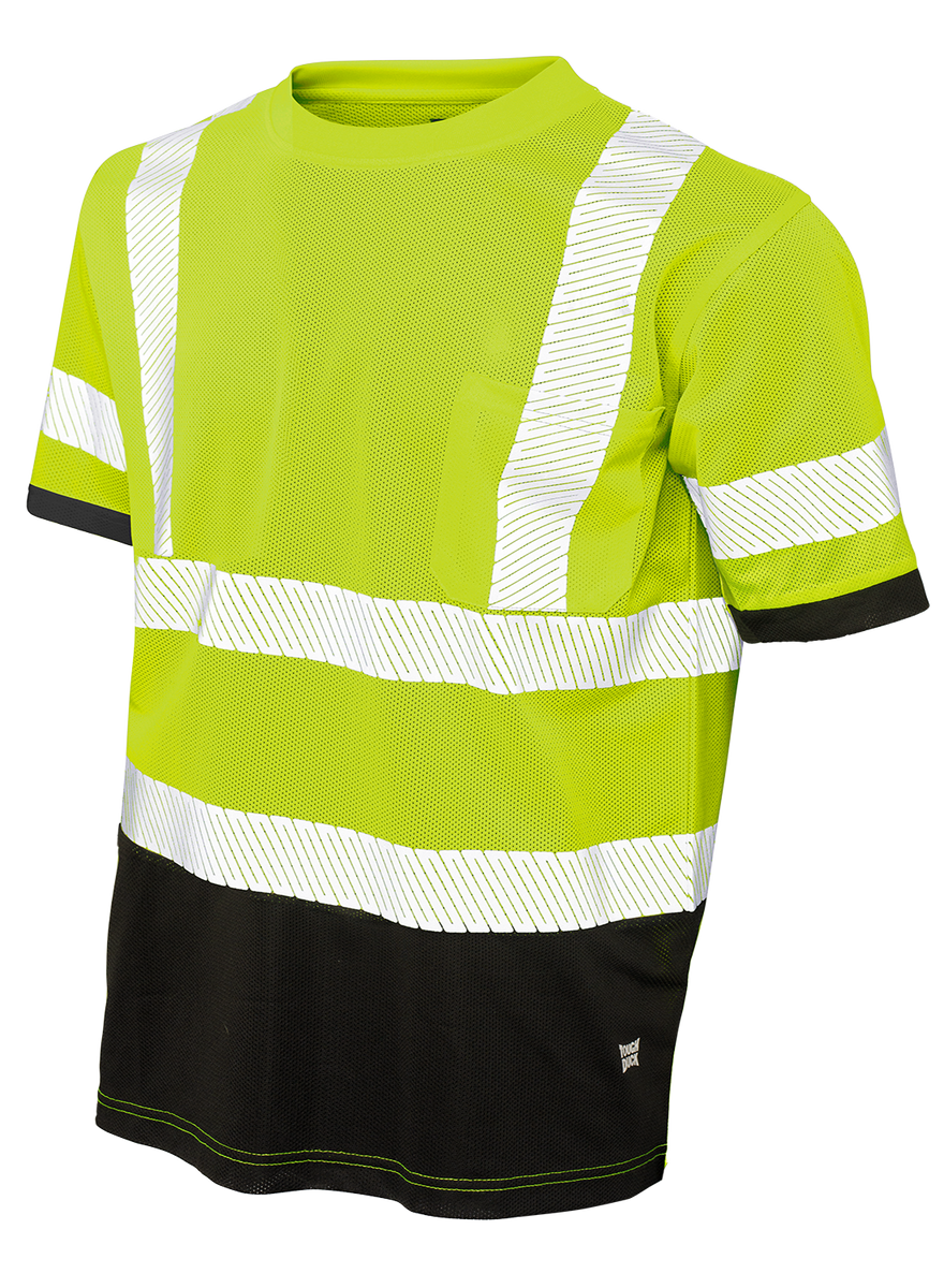 Hi Vis Micro Mesh Short Sleeve Safety T Shirt with Pocket By Tough Duc Canadian Workwear Inc