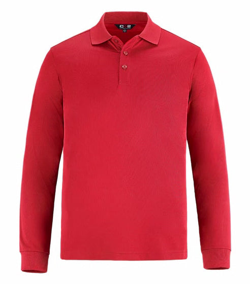 CX2 Birdie - Men's Long Sleeve Pique Mesh Polo Shirt, Style S05737