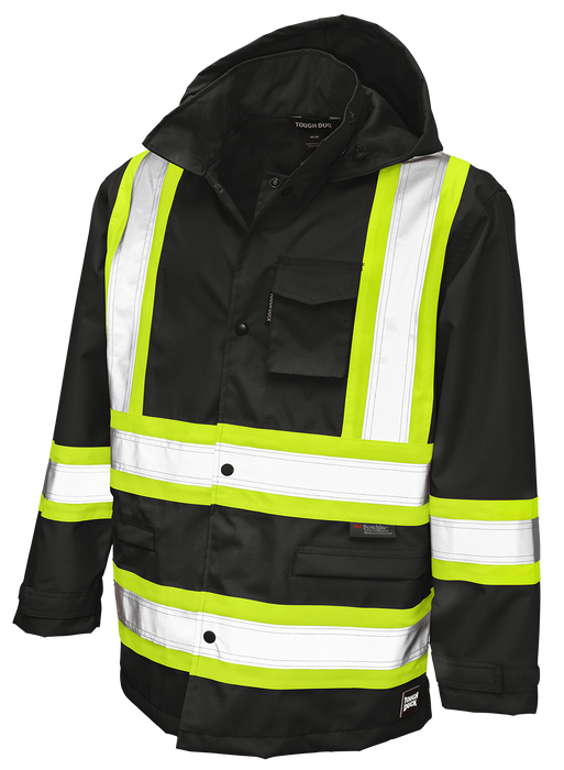 Hi-Vis Ripstop Safety Rain Jacket by Tough Duck - Style S372