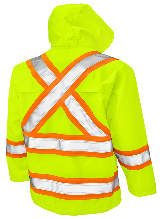Hi-Vis Ripstop Safety Rain Jacket by Tough Duck - Style S372