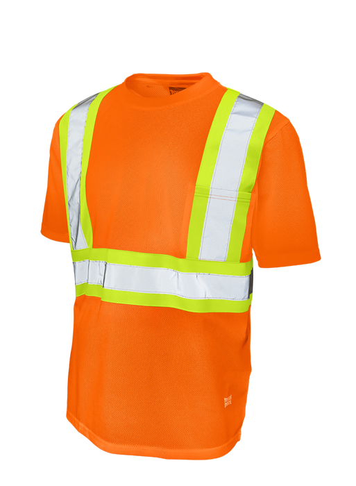 Hi-Vis Micro Mesh Short Sleeve Safety T-Shirt with Pocket By Tough Duck - Style S392