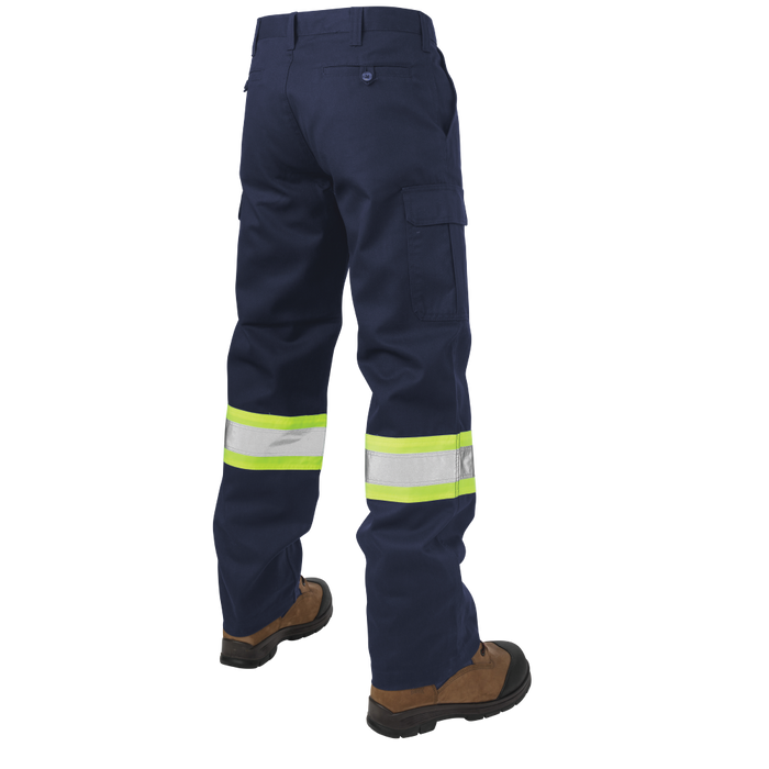 Hi-Vis Relaxed Fit Twill Safety Cargo Utility Pant by Tough Duck - Style S607