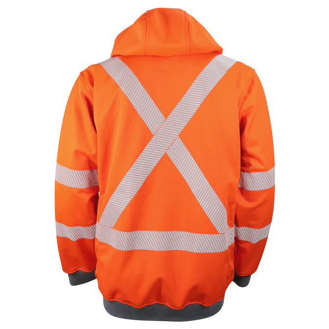 Orange Hi-Visibility, Water Resistant Super Hoodie by Gatts Workwear - Style SHOODX2