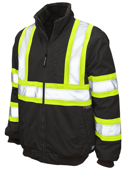 Ripstop Sherpa Lined Safety Bomber by Tough Duck - Style SJ26