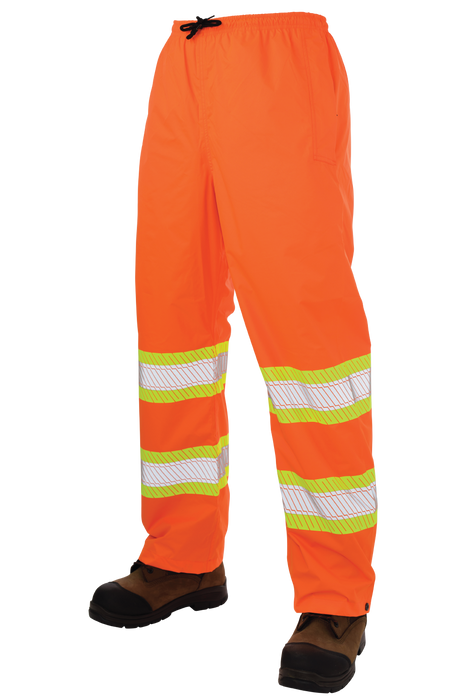 Hi-Vis Pull-On Ripstop Packable Safety Rain Pant by Tough Duck - Style SP02