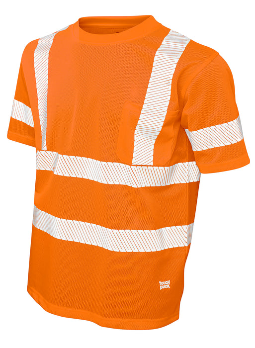 Hi-Vis Micro Mesh Short Sleeve Safety T-Shirt with Pocket By Tough Duck - Style ST071