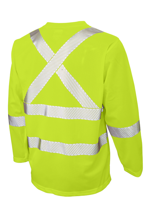 Hi-Vis Micro Mesh Long Sleeve Safety T-Shirt with Pocket By Tough Duck - Style ST081