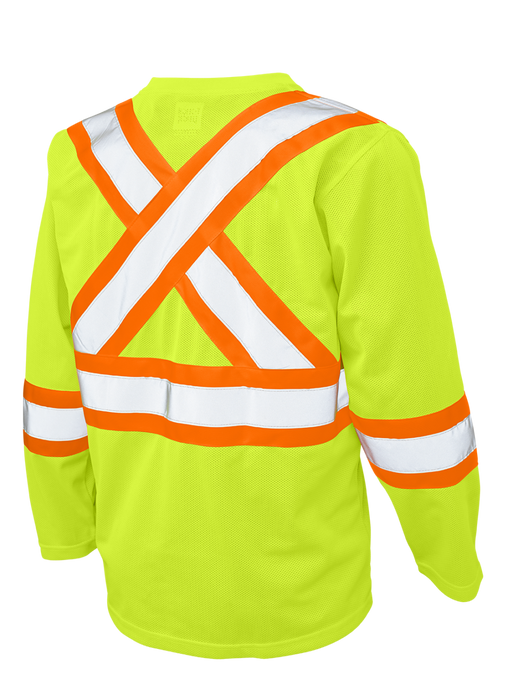 Hi-Vis Micro Mesh Long Sleeve Safety T-Shirt By Tough Duck - Style ST101