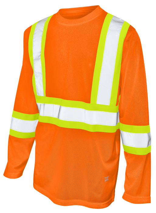 Hi-Vis Micro Mesh Long Sleeve Safety T-Shirt By Tough Duck - Style ST101