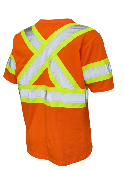 Hi-Vis Cotton Jersey Short Sleeve Safety T-Shirt By Tough Duck - Style ST11