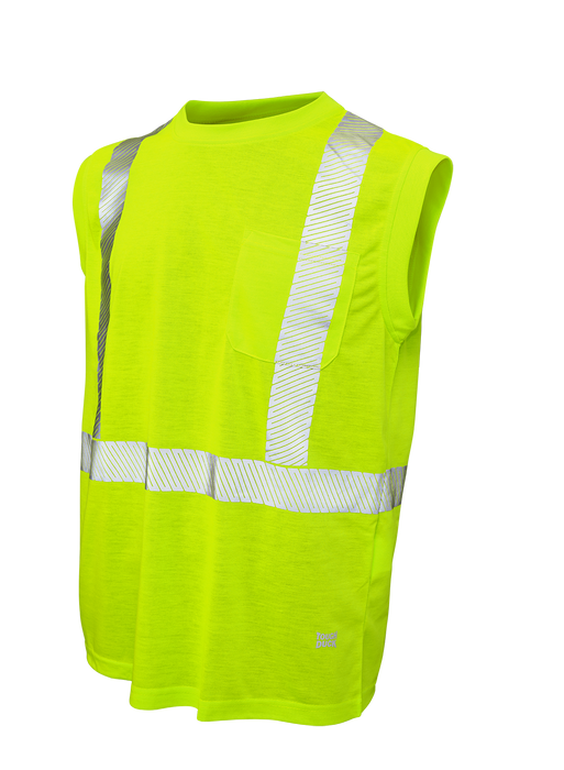 Hi-Vis Polyester Jersey Sleeveless Safety T-Shirt By Tough Duck - Style ST151