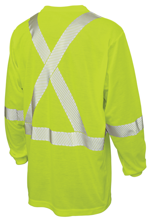 Hi-Vis Polyester Jersey Long Sleeve Safety T-Shirt By Tough Duck - Style ST221