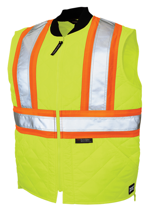 Hi-Vis Quilted Safety Freezer Vest by Tough Duck - Style SV05