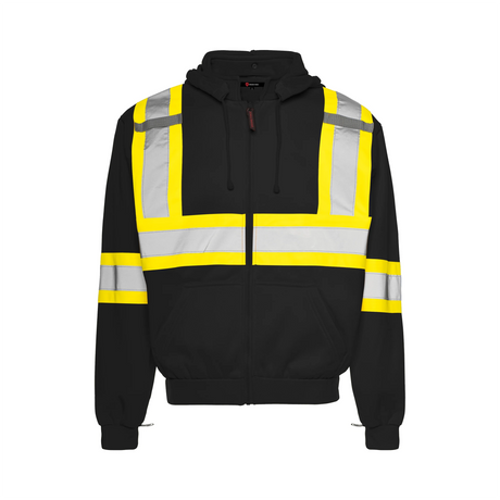 Hi-Vis Traffic Hoodie w/Detachable Hood by Ground Force - Style TH3