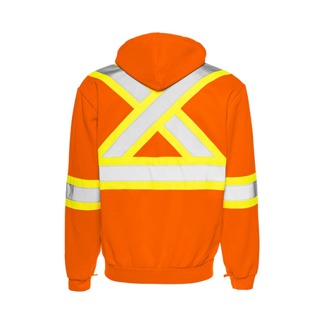 Hi-Vis Traffic Hoodie w/Detachable Hood by Ground Force - Style TH3