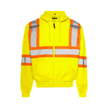 Hi-Vis Traffic Hoodie w/Detachable Hood by Ground Force - Style TH3