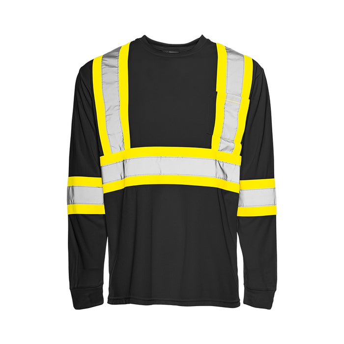 Hi-Vis Long Sleeve Polyester T-Shirt by Ground Force - Style TT2