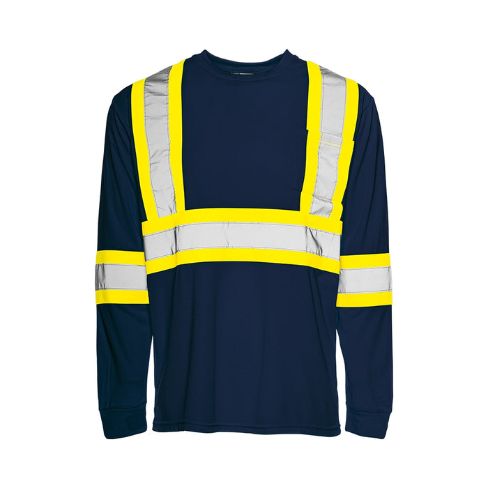 Hi-Vis Long Sleeve Polyester T-Shirt by Ground Force - Style TT2