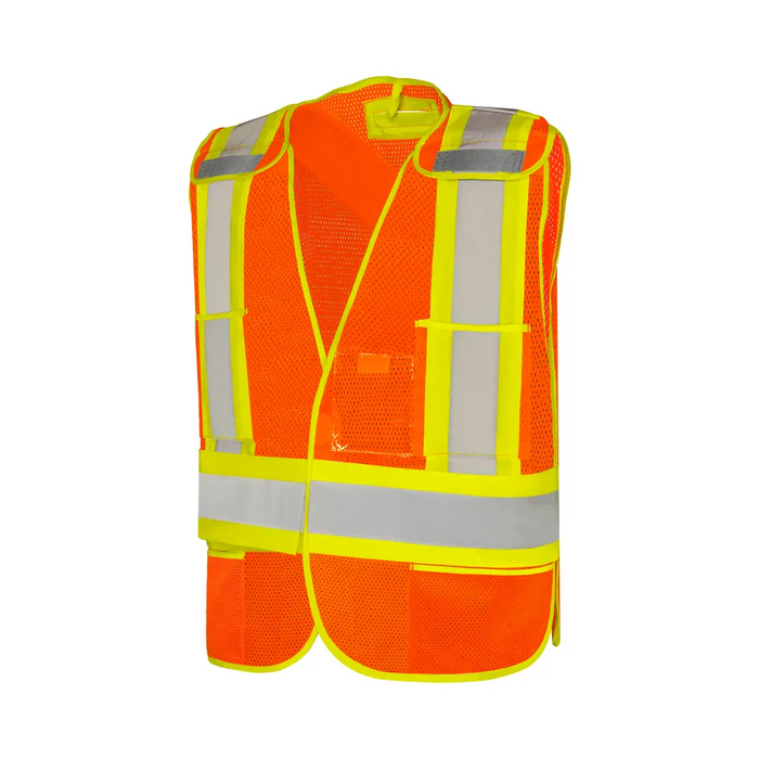 Universal 5 Pt. Tear-Away Mesh Safety Vest by Ground Force - Style TV1