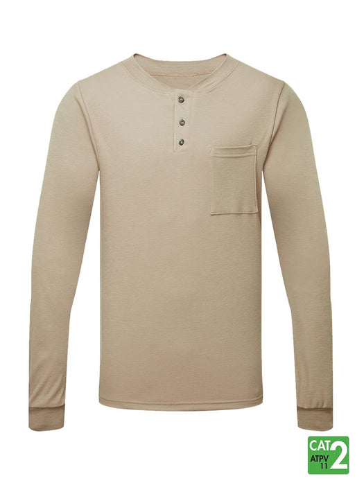 Front Line 6.9 oz Henley Long Sleeve Shirt by IFR Workwear - Style 660