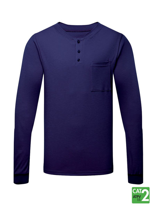 Front Line 6.9 oz Henley Long Sleeve Shirt by IFR Workwear - Style 660