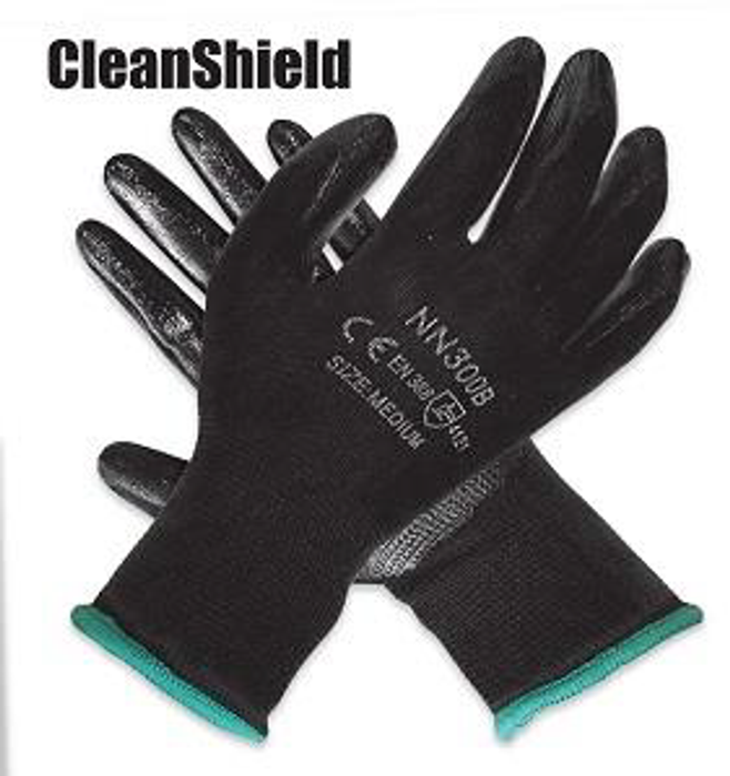 13g Seamless Knit Nylon Gloves with a Flat Nitrile Palm Coating - Style NN300B