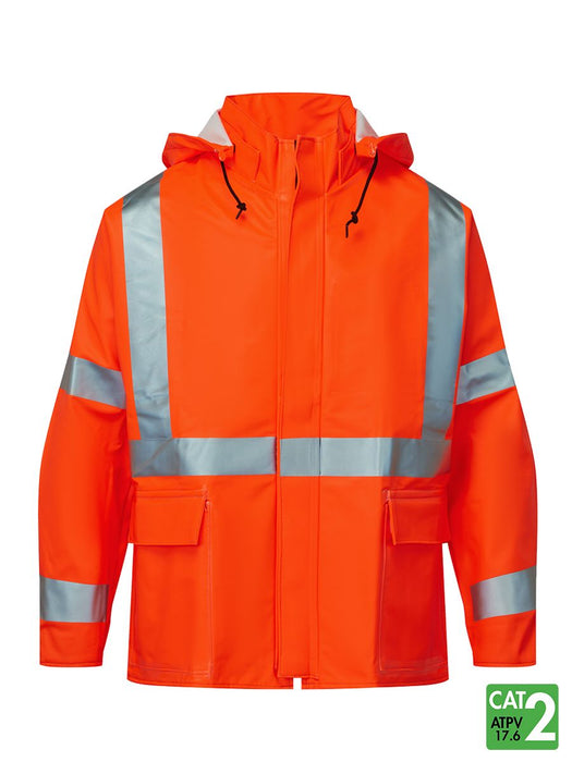 FLEXARC 10 oz Polyurethane/FR Cotton Rain Jacket By IFR Workwear – Style RWSO7215SJ