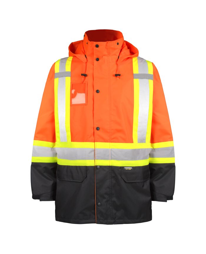 Hi-Vis 300 Deniers Rain Jacket by TERRA Workwear - Style 116520J