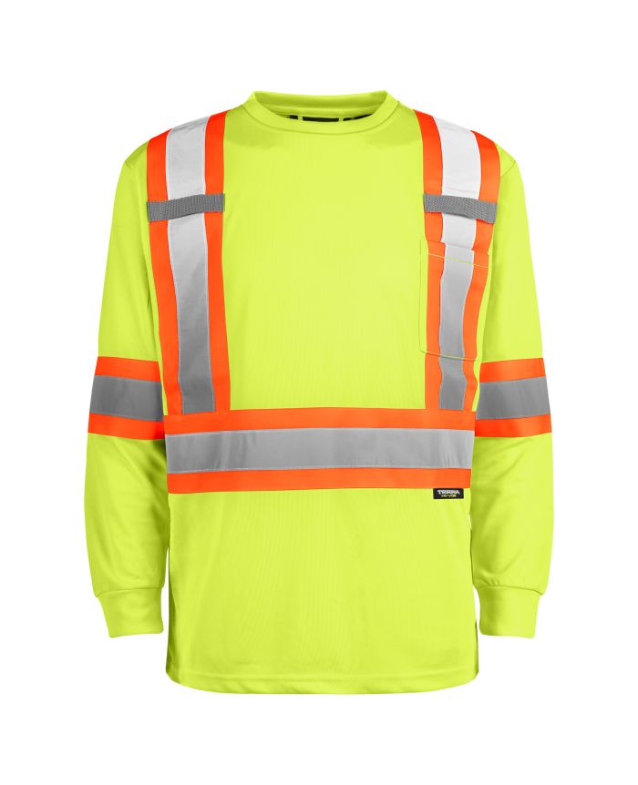 Hi-Vis Long Sleeve T-Shirt by TERRA Workwear - Style 116525