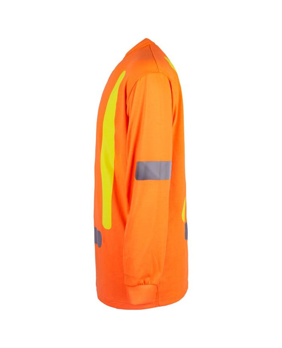 Orange 100 % Cotton Hi-Vis Long Sleeve Shirt by TERRA Workwear - Style 116617