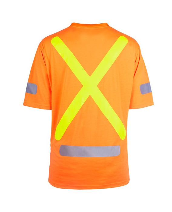Orange 100% Cotton Hi-Vis Short Sleeve Shirt by TERRA Workwear - Style 116619