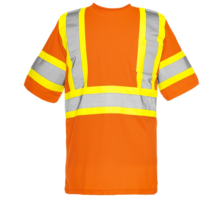 Hi-Vis Orange Polyester T-Shirt w/Arm Band by Ground Force - Style TT15