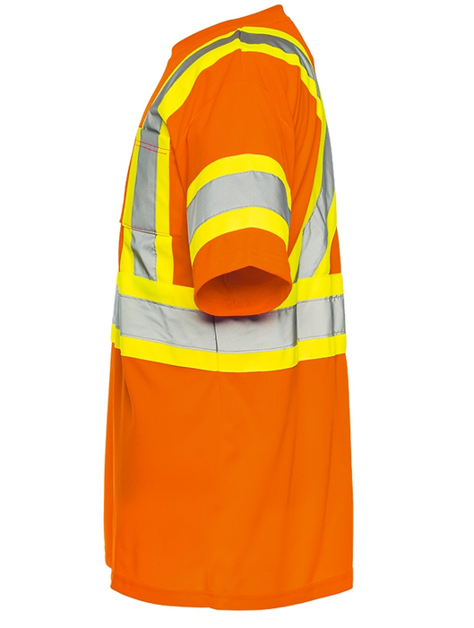 Hi-Vis Orange Polyester T-Shirt w/Arm Band by Ground Force - Style TT15