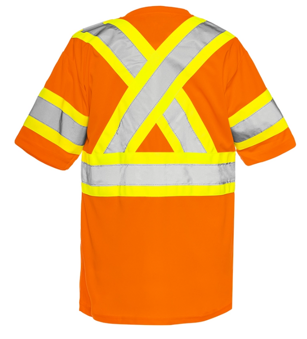 Hi-Vis Orange Polyester T-Shirt w/Arm Band by Ground Force - Style TT15