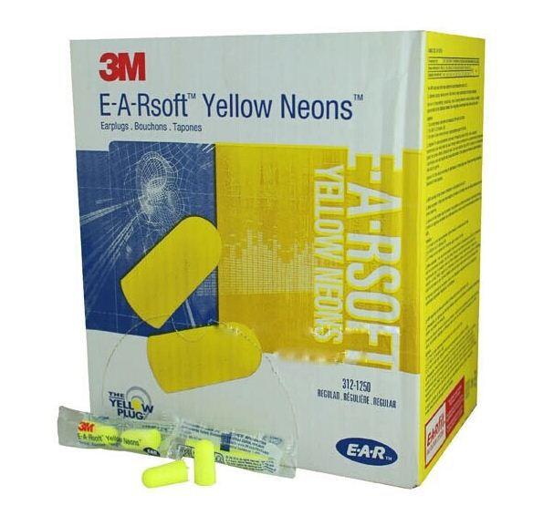 3M E-A-Rsoft™ Yellow Neons™ Earplugs - Uncorded - 200 Pairs/Box