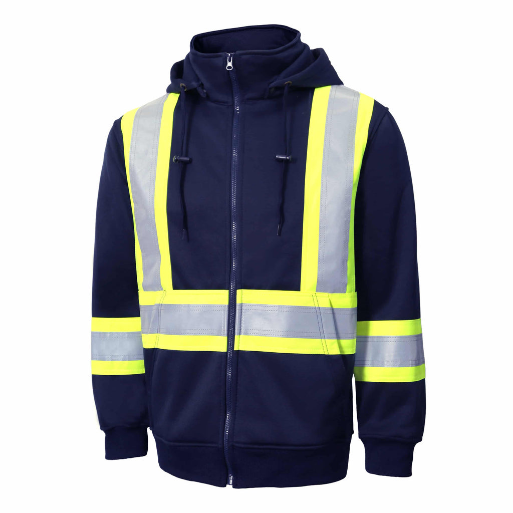 Hi Vis Hooded Polar Fleece Jacket by Jackfield Style 70 713R Canadian Workwear Inc