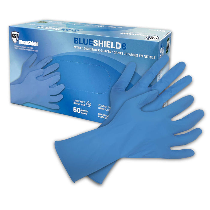 Blue Shield 8 Nitrile Disposable Gloves - Style NB8012 - 8 Mil, 12"