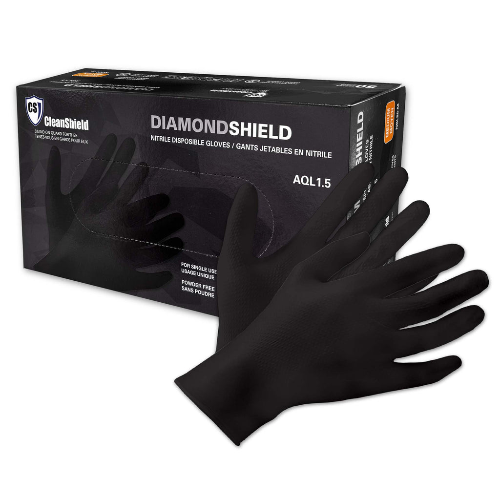 Black Diamond Shield Nitrile Examination Gloves - Style NBL80 - 8