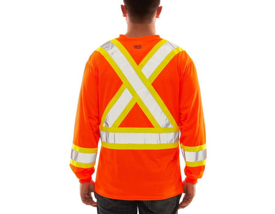 Hi-Vis Orange Job Sight Long Sleeve T-Shirt by Tingley - Style S75529C